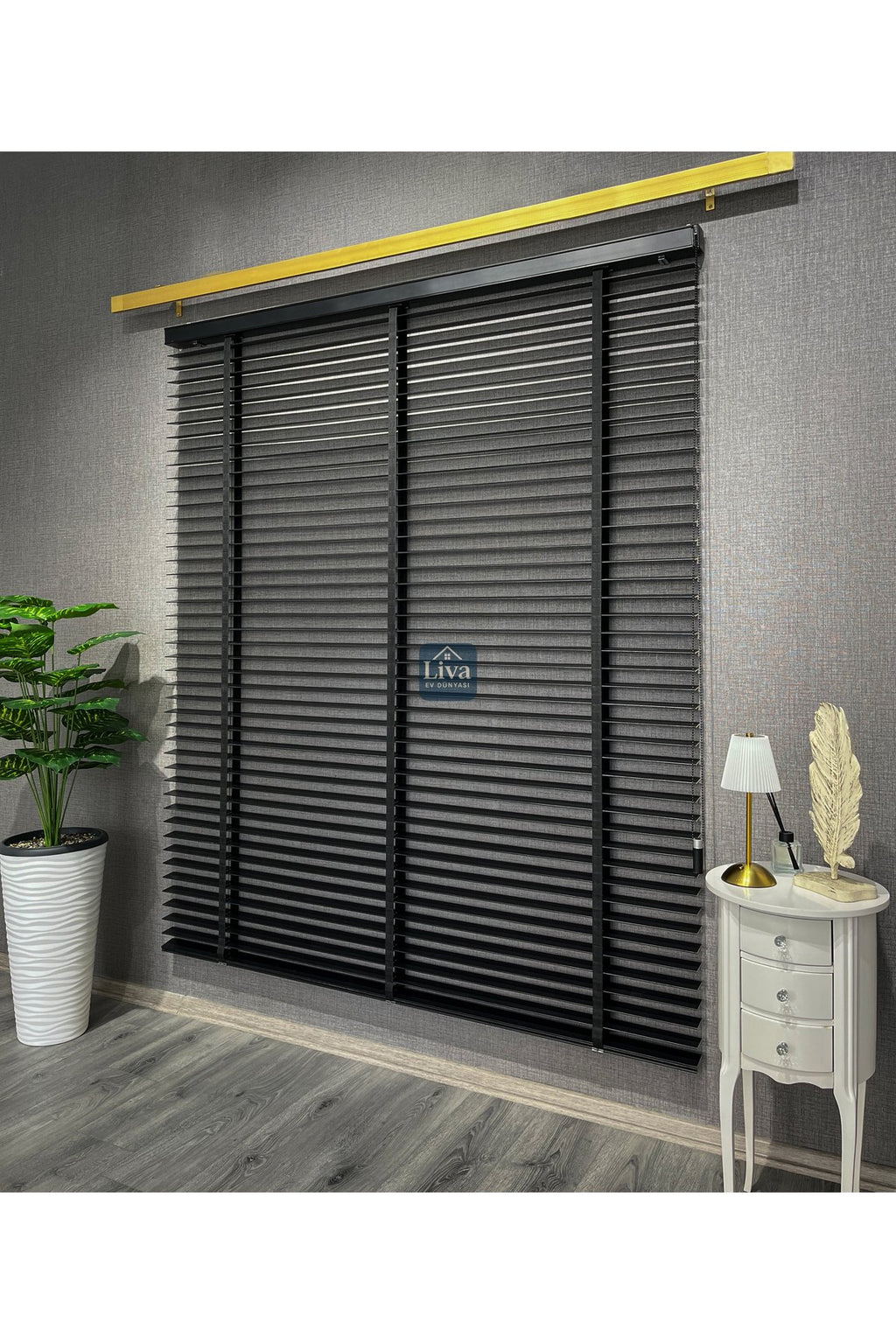 Doğal Ahşap Jaluzi Perde 50mm Ölçüye Özel Kurdelalı/İpli Modern Işık Kontrolü Ofis ve Ev