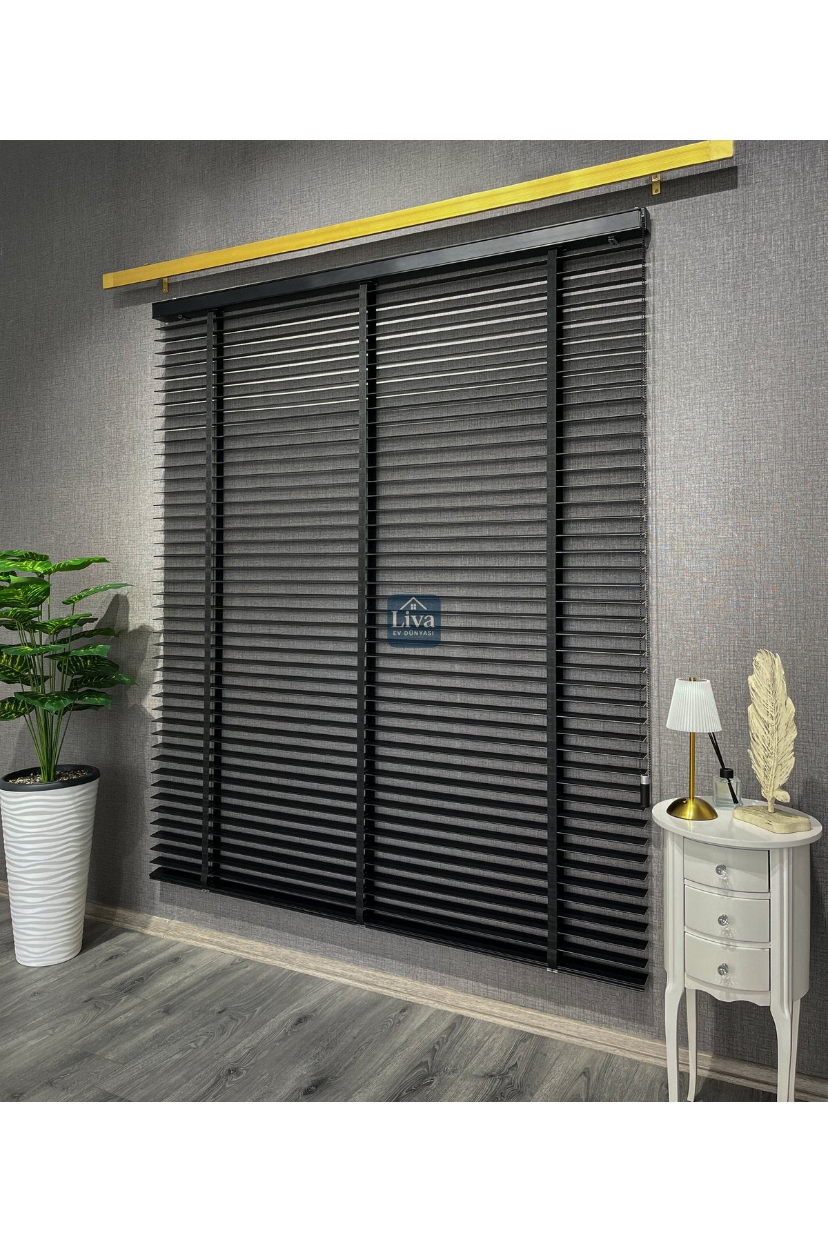 Doğal Ahşap Jaluzi Perde 50mm Ölçüye Özel Kurdelalı/İpli Modern Işık Kontrolü Ofis ve Ev
