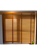 %100 GERÇEK AHŞAP JALUZİ PERDE - 50 MM – KURDELELİ - AÇIK CEVİZ