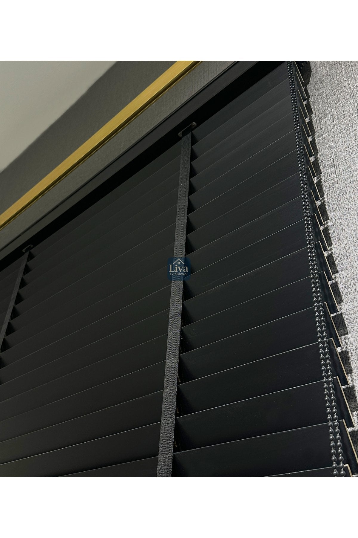 Doğal Ahşap Jaluzi Perde 50mm Ölçüye Özel Kurdelalı/İpli Modern Işık Kontrolü Ofis ve Ev